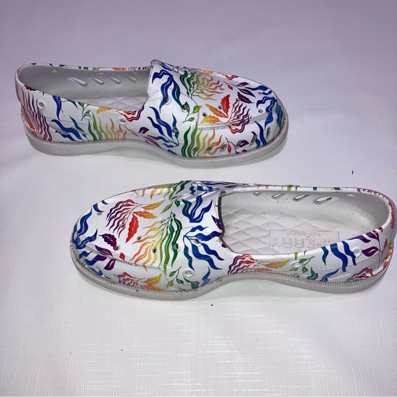 Sperrys Rainbow floral print top sider’ ( boat ) shoes - Picture 9 of 11